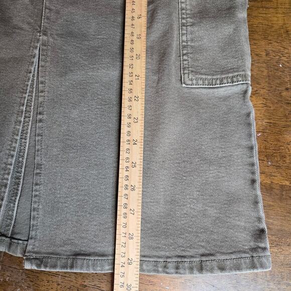 NWT Michael Kors Women's Olive Knee-Length Green Denim Cargo Skirt, Size 12 - Picture 8 of 9